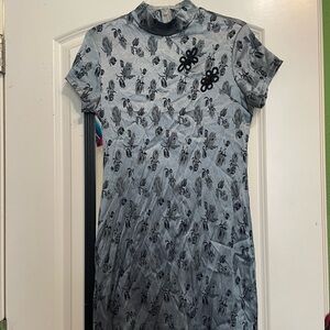 Traditional Chinese Style Dress with Black Accents